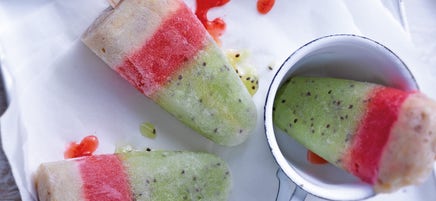 Dreifarbige Frucht-Icepops