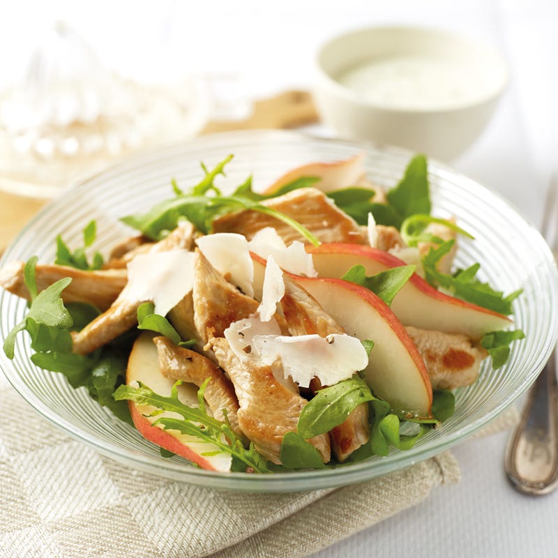 Foto Rucola-Birnen-Salat mit Trutenstreifen von WW