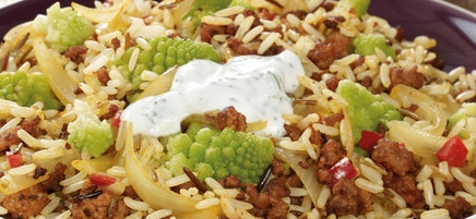 Poêlée de viande hachée au romanesco