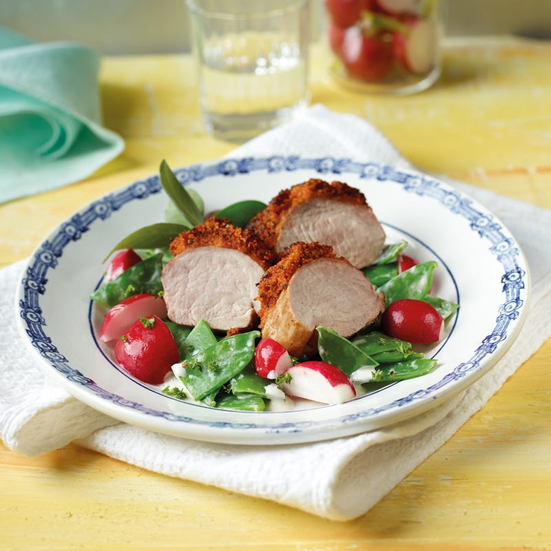 Schweinsfilet mit Kräuterhaube