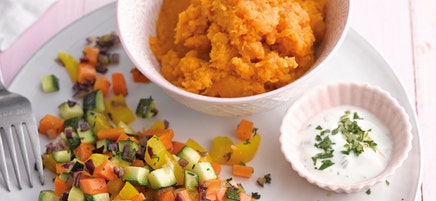 Purée de patates douces et légumes