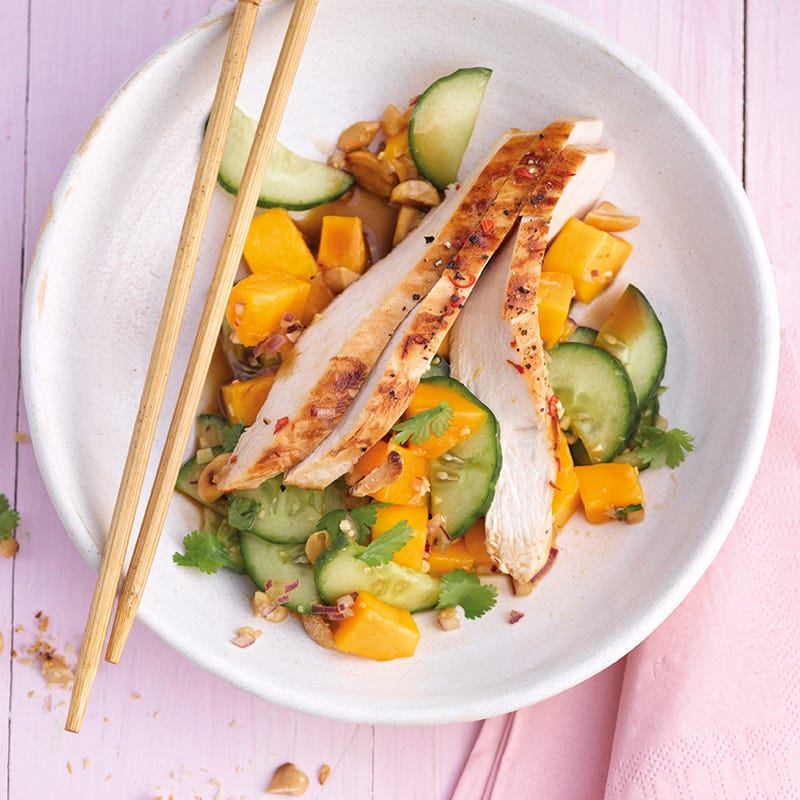 Asia-Salat mit Pouletstreifen