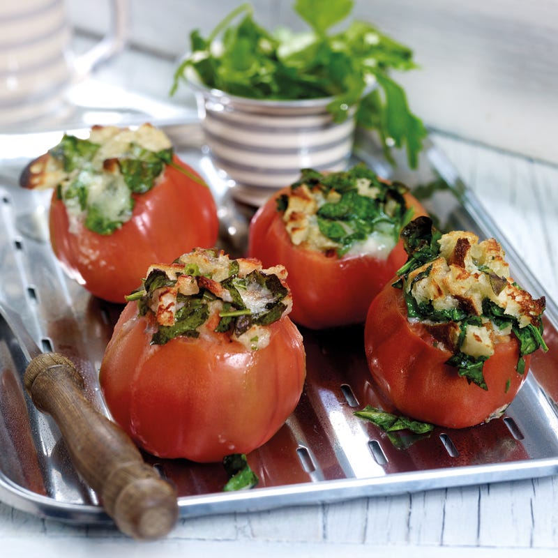 Gefüllte Ochsenherztomaten mit Gorgonzola