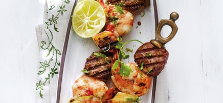 Brochettes «surf and turf»
