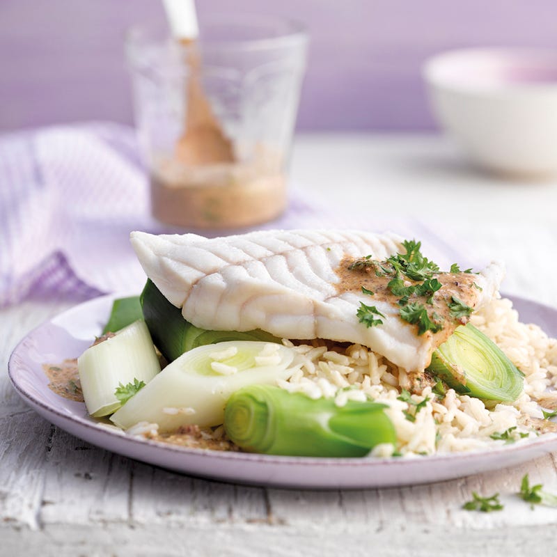 Pochierter Rotbarsch mit Mandelcreme