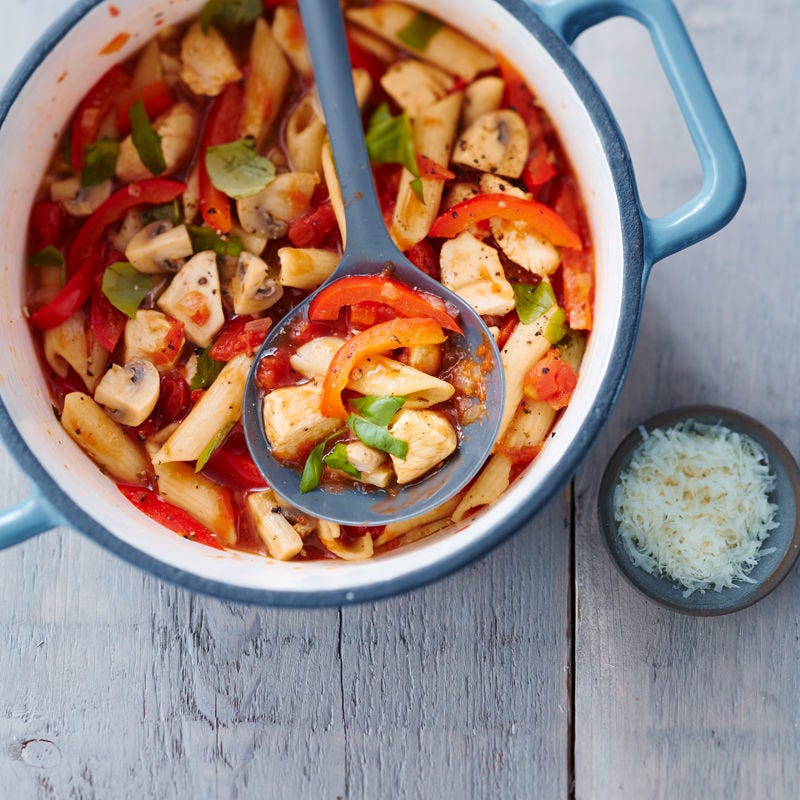 One-Pot-Champignon-Poulet-Penne