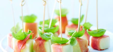 Brochettes melon-jambon
