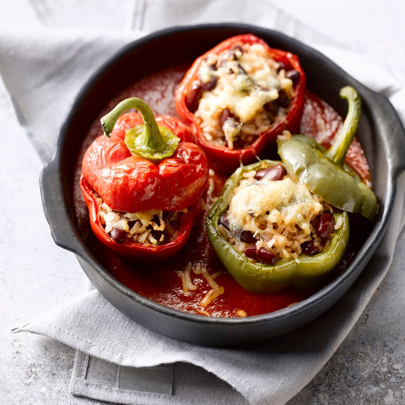 Photo de Poivrons farcis au riz et haricots rouges prise par WW