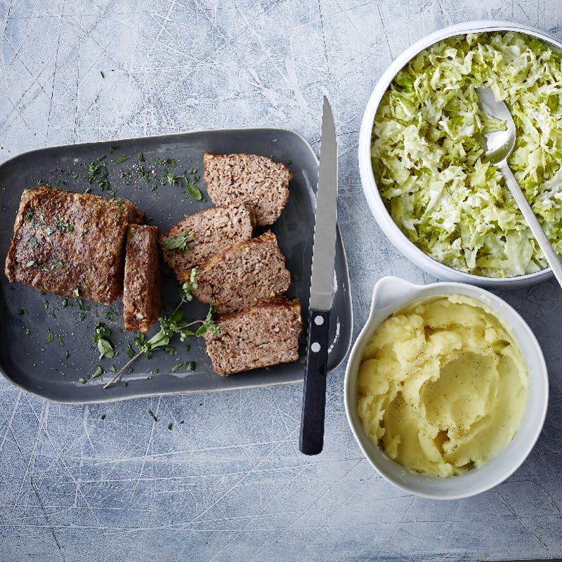 Photo de Pain de viande, chou frisé et purée de pommes de terre prise par WW