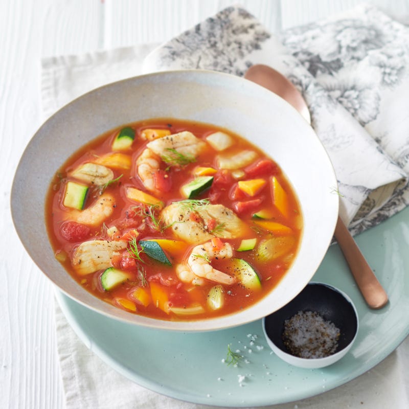 Photo de Soupe provençale au colin et aux crevettes prise par WW