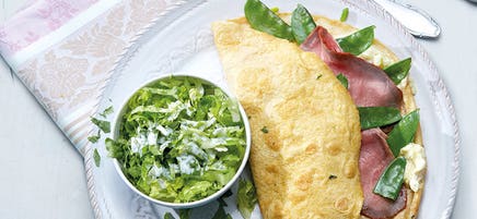 Omelette mit Roastbeef und Mangofrischkäse