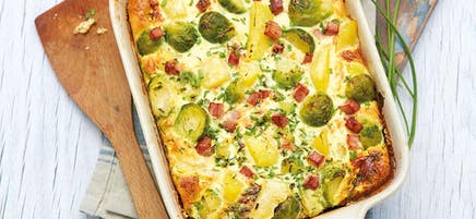 Gratin de choux de Bruxelles au jambon