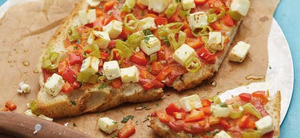 Pizza fougasse saveur grecque