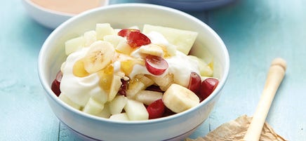 Salade de fruits et crème au yogourt