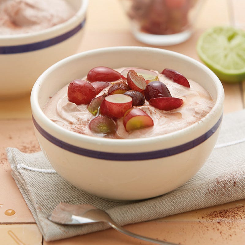 Quark mit marinierten Trauben