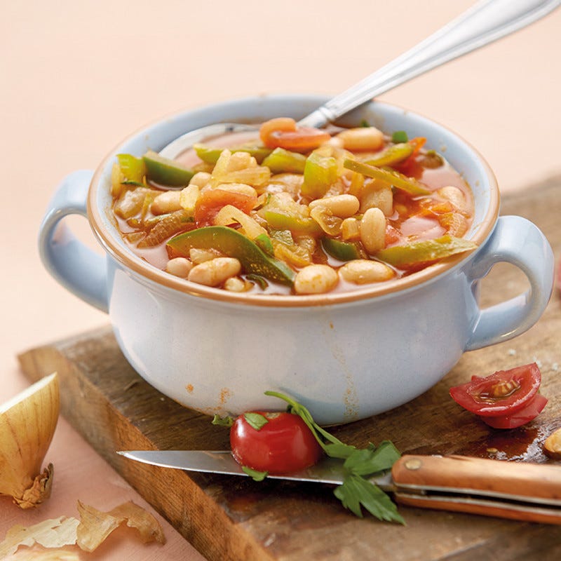 Tomaten-Peperoni-Eintopf mit weissen Bohnen