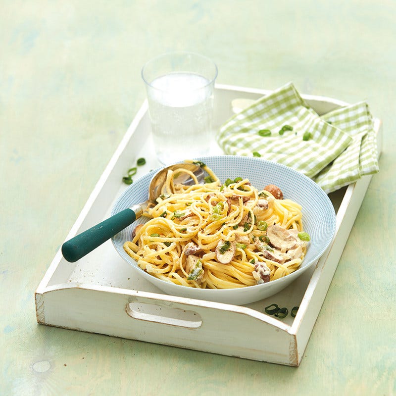 Pasta mit gebratenen Kräuterseitlingen