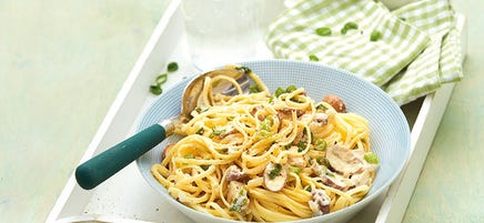 Pasta mit gebratenen Kräuterseitlingen