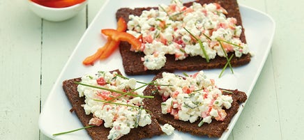 Tartines de cottage cheese au poivron