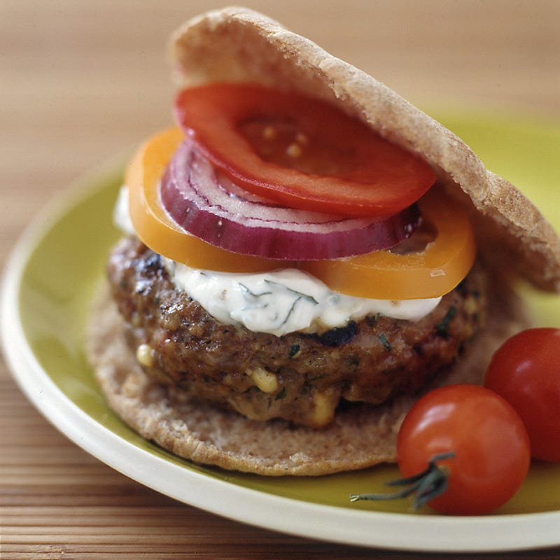 Photo of Feta stuffed lamb burgers with mint yoghurt sauce by WW