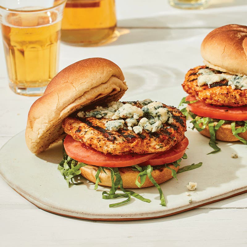Blue cheese chicken burgers