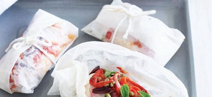 Steamed Italian chicken parcels