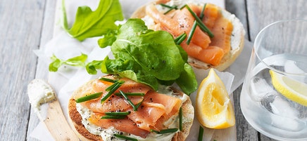 Bagels with smoked salmon