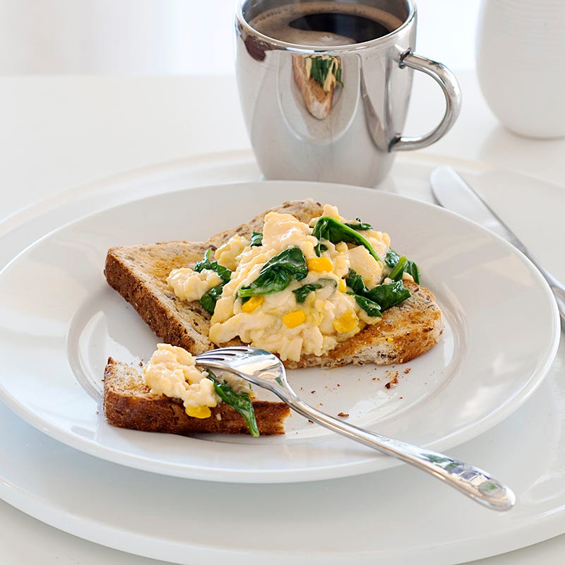 Photo of Spinach and corn scrambled eggs by WW