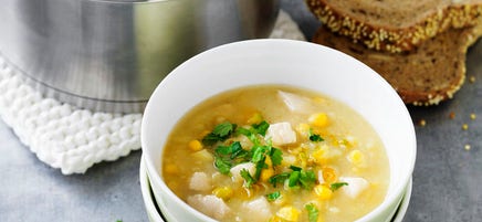 Corn and chicken soup