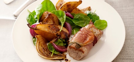 Prosciutto pork with fennel and pears