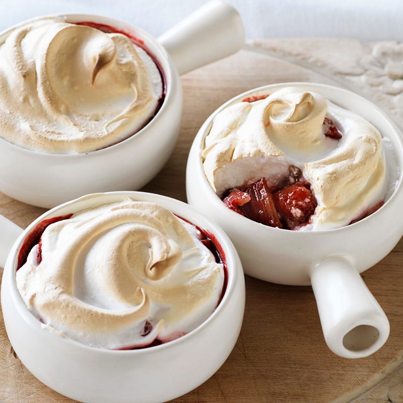 Photo of Rhubarb and strawberry meringue pots by WW
