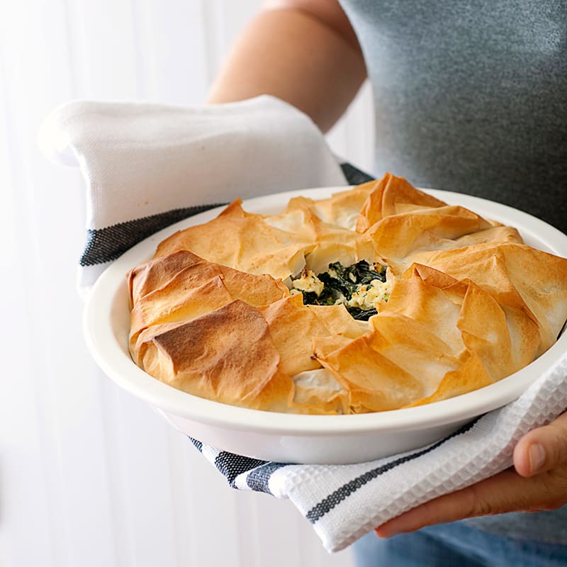Greek silverbeet and feta pie