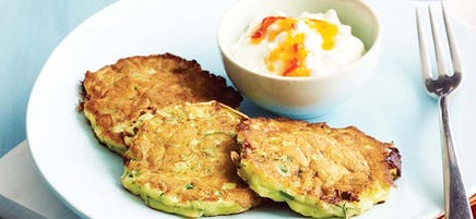 Cottage cheese and zucchini fritters