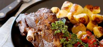 Slow roasted Greek lamb
