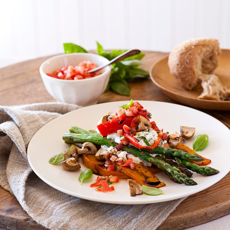 Photo of Roasted vegetables with herbed cheese by WW