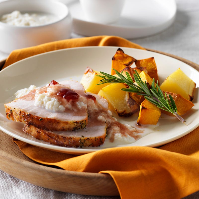 Photo of Lemon and rosemary roast turkey with bread sauce by WW