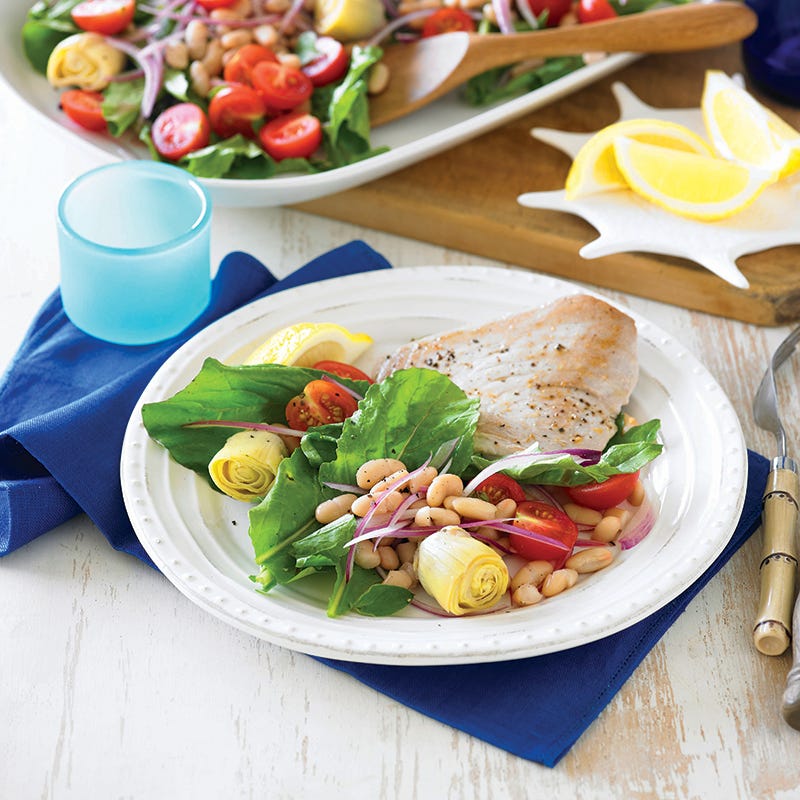 Photo of Tuna steak with white bean and tomato salad by WW