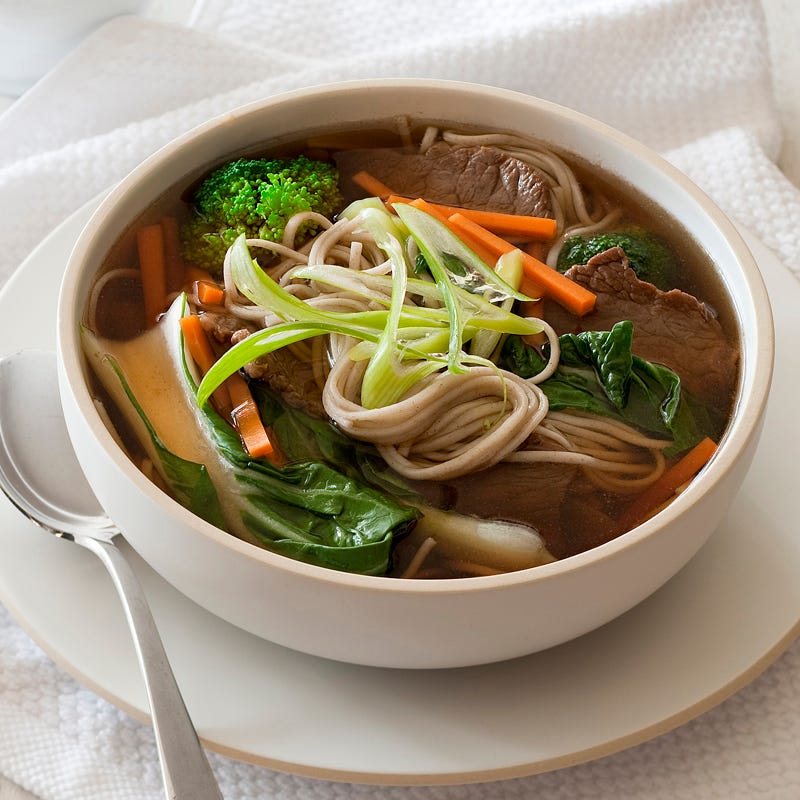 Photo of Japanese beef and soba noodle soup by WW