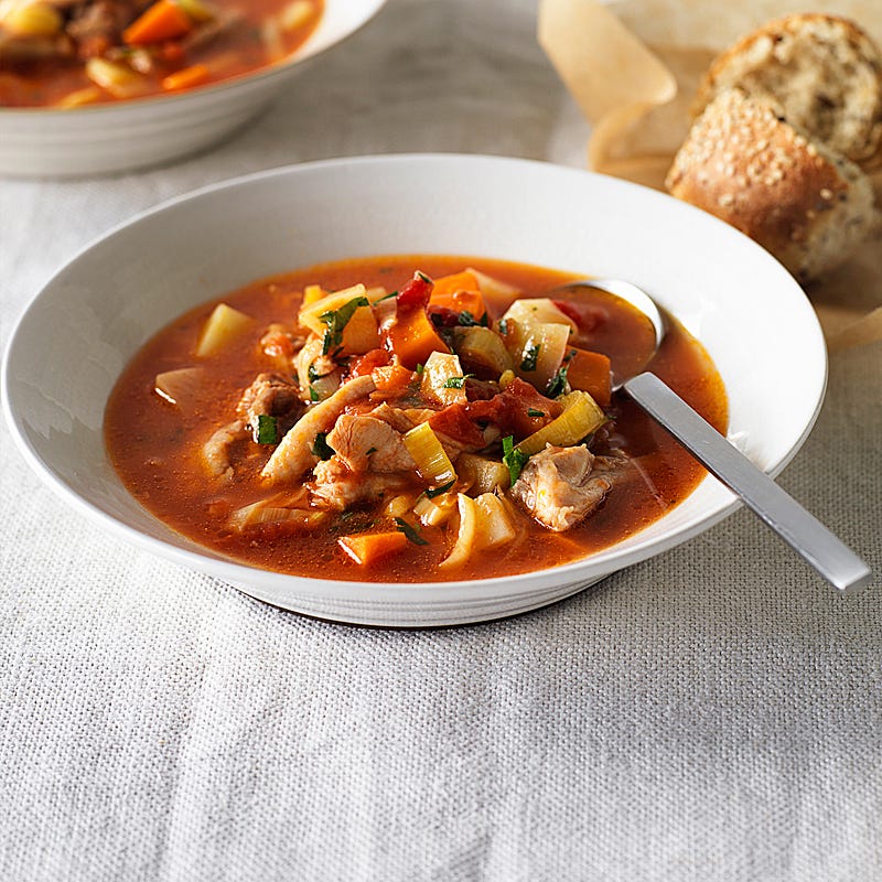 Photo of Hearty chicken and root vegetable soup by WW