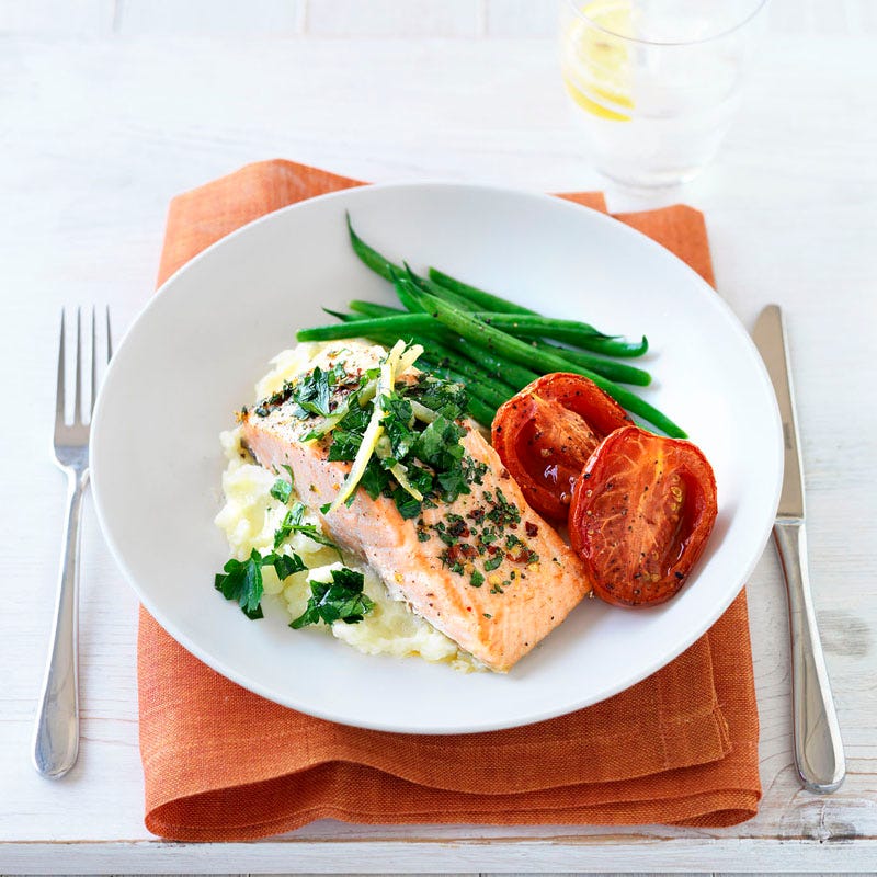 Photo of Baked harissa salmon with roasted tomato by WW