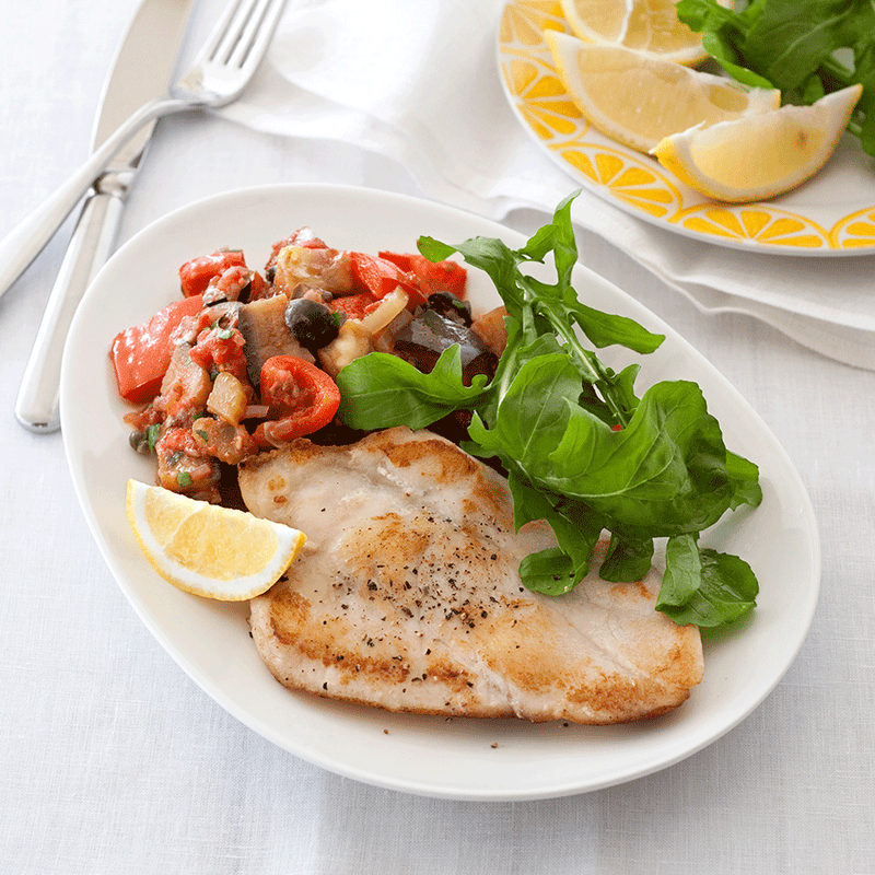 Barramundi with caponata