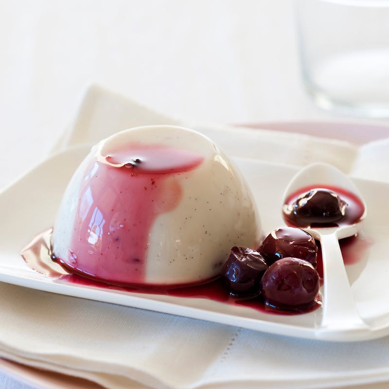 Photo of Panna cotta with poached cherries by WW