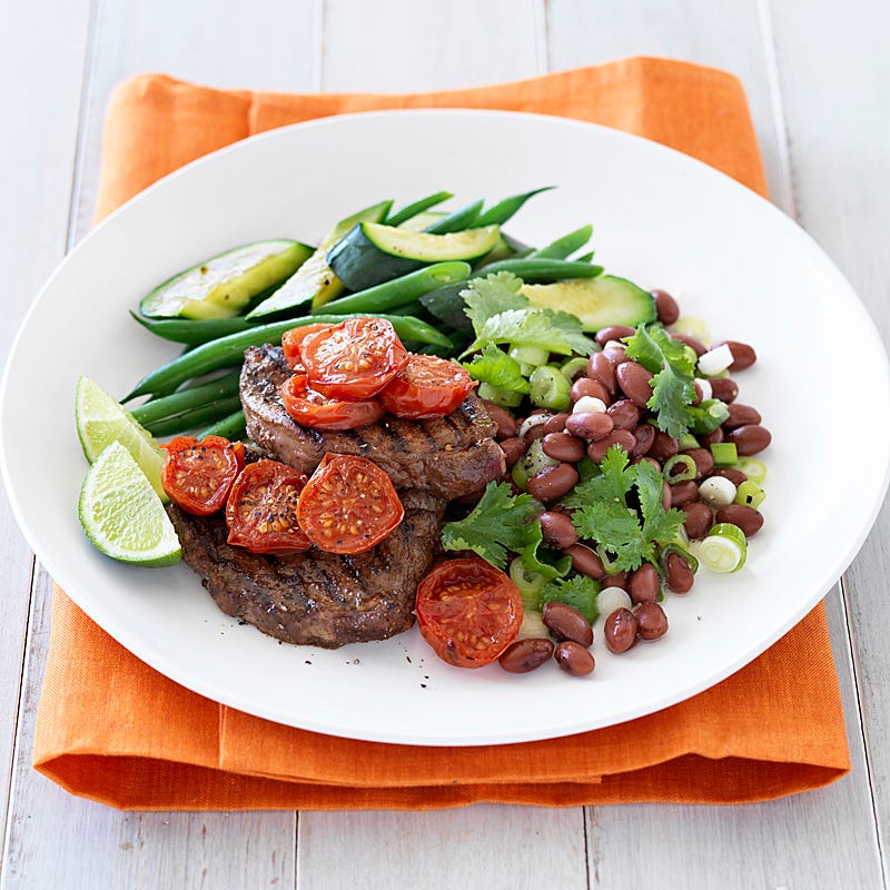Photo of Spice-rubbed steak with wilted tomatoes by WW