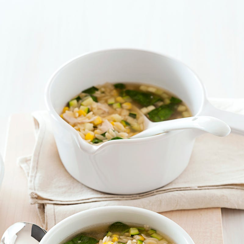 Photo of Chicken, sweet corn, spinach and risoni soup by WW