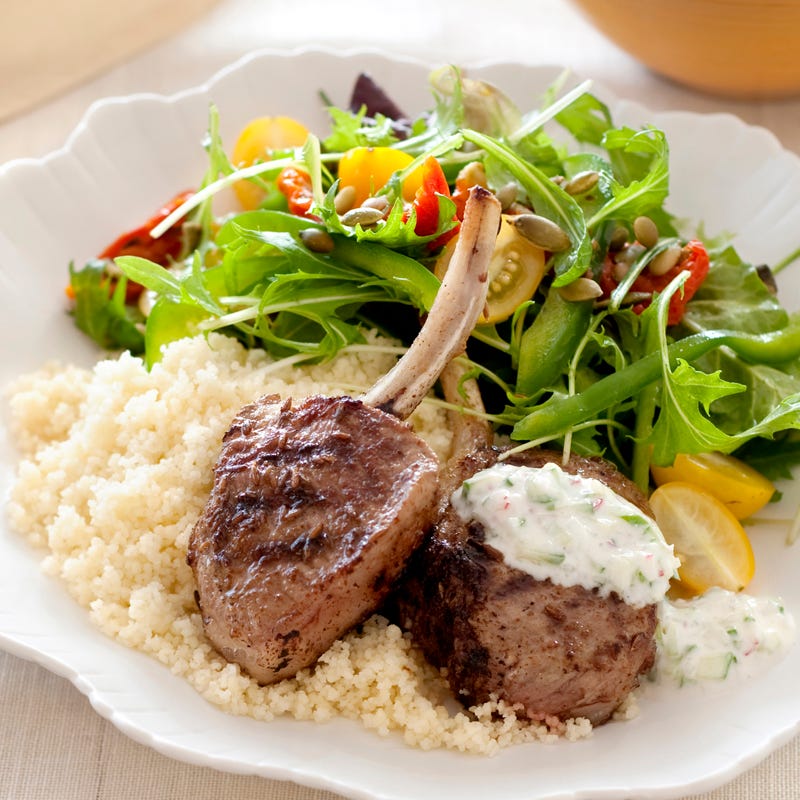 Photo of Cumin-spiced lamb cutlets with radish and cucumber raita by WW