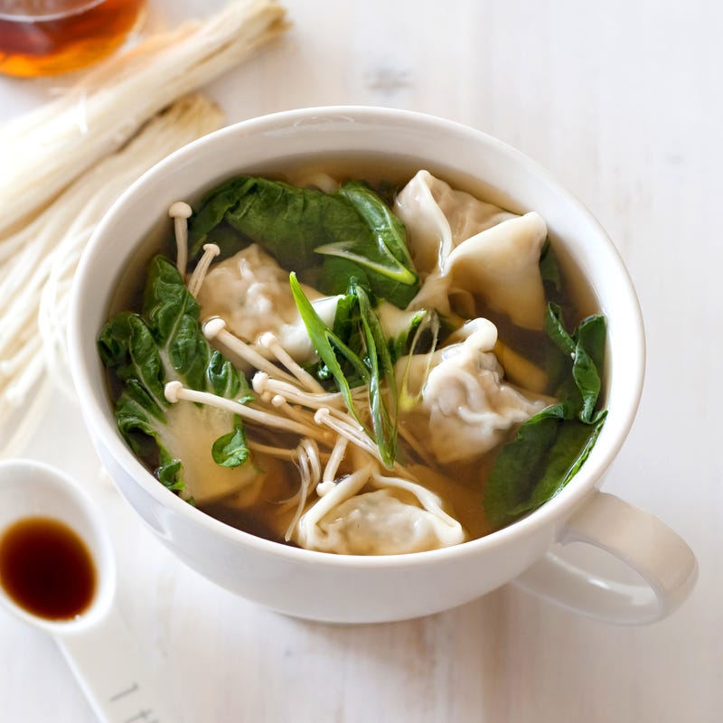Photo of Prawn and pork wonton soup with enoki by WW