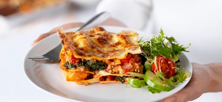 Chicken, sweet potato and spinach lasagne