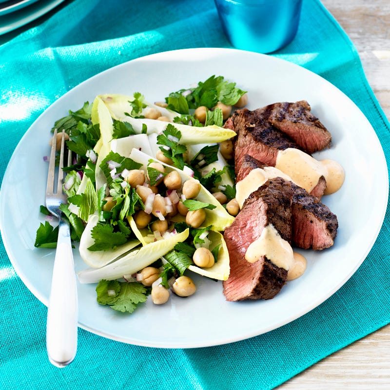 Photo of Lamb with harissa yoghurt and herb salad by WW