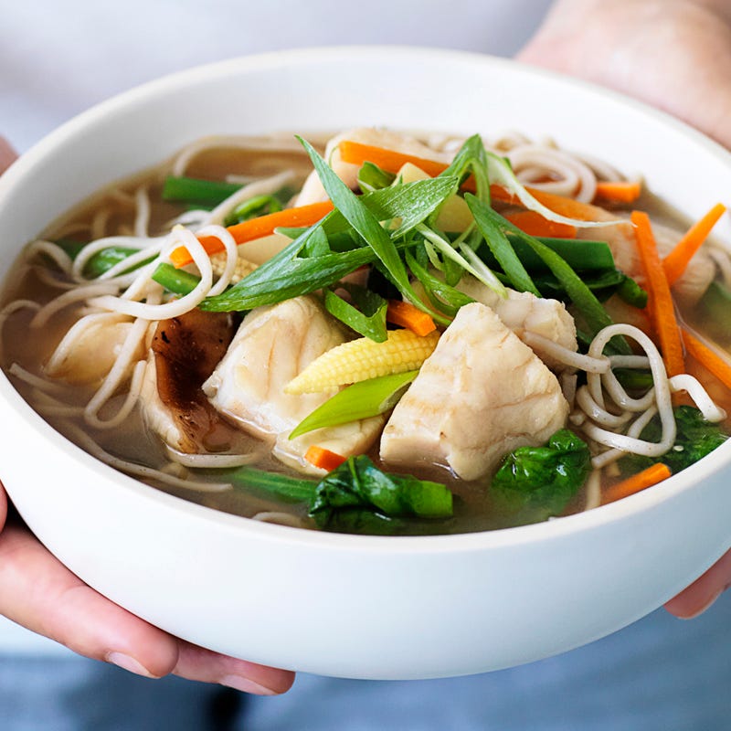 Photo of Japanese soba noodle soup with fish by WW