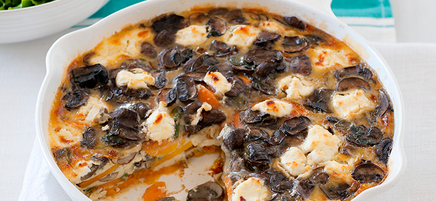 Mushroom and goat’s cheese frittata